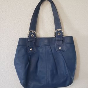 Blue Coach purse w/ matching wallet